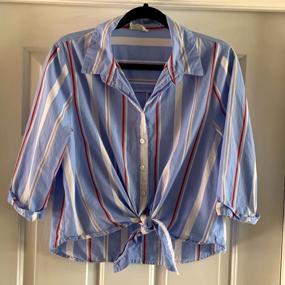 Kirious Striped Tie Up Shirt